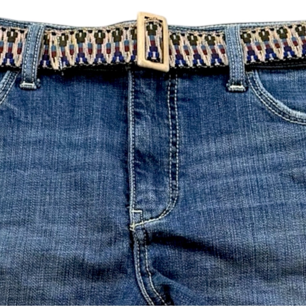 Pilcro Anthropologie Denim Shorts Womens 30 Blue Cuffed‎ Belted Mid Rise Casual